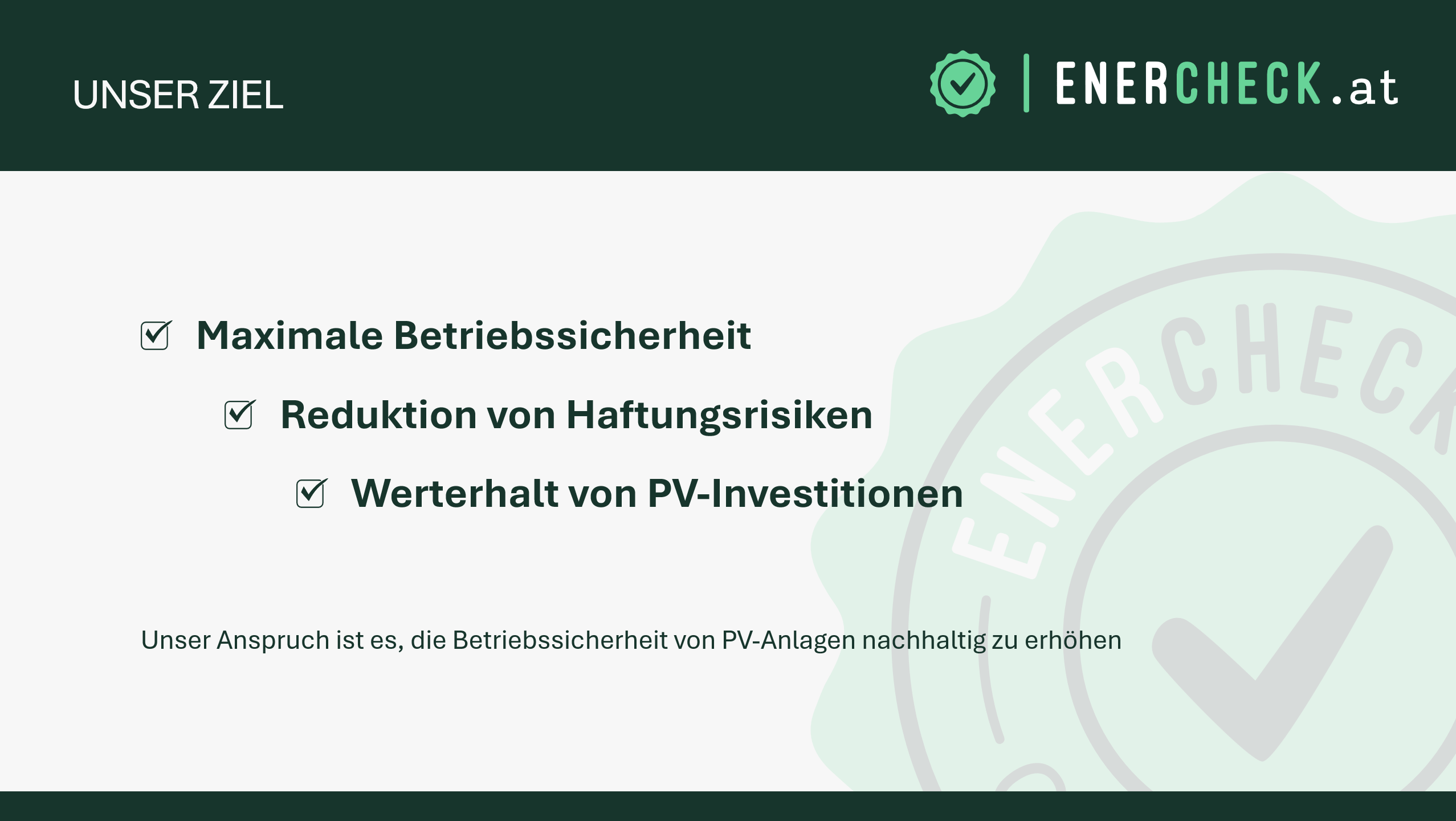 ENERCHECK UNSER ZIEL